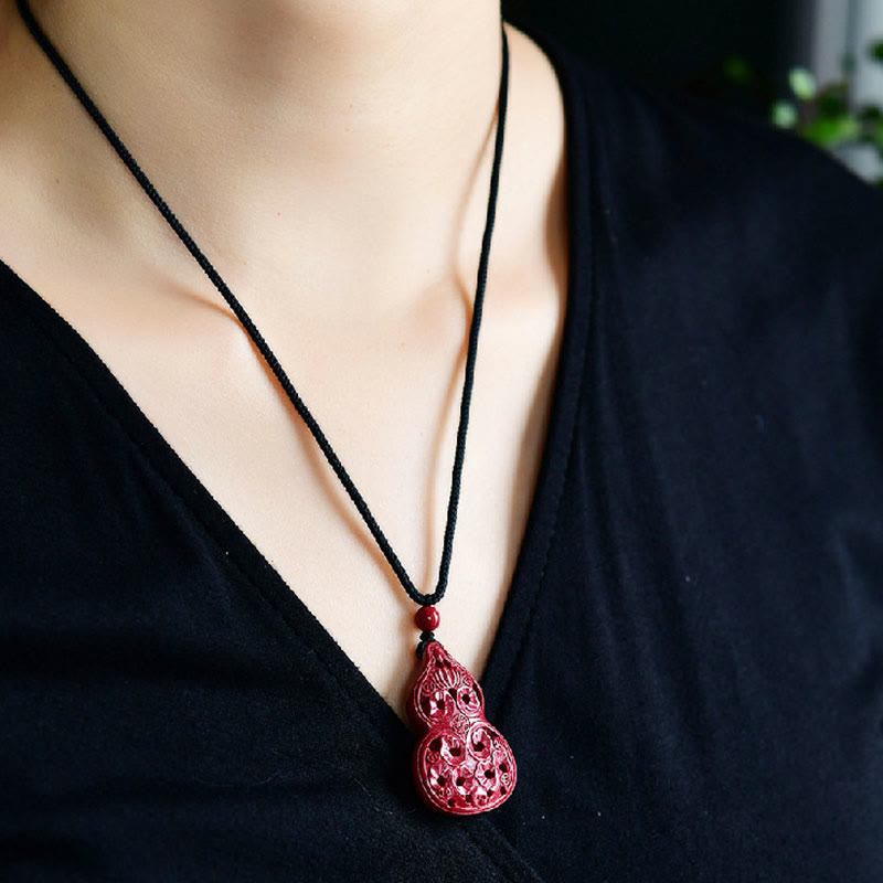 Collier pendentif en Buddha Stones rieur Yin Yang zodiaque chinois gourde cinabre naturel bénédiction - image 28
