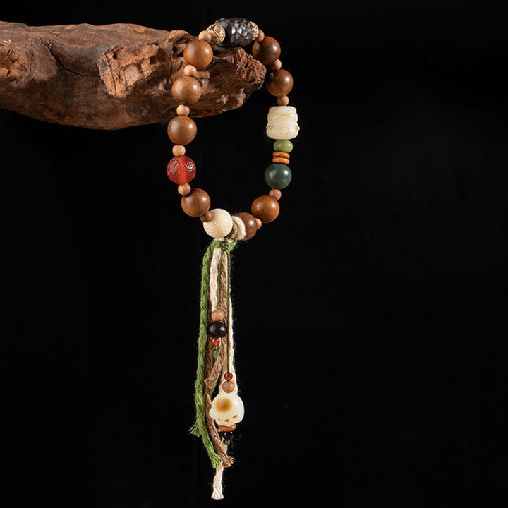 Bracelet à pompon en bois avec Buddha Stones et foudre, graine de Bodhi, patte de chat, griffe, protection de bon augure - image 3