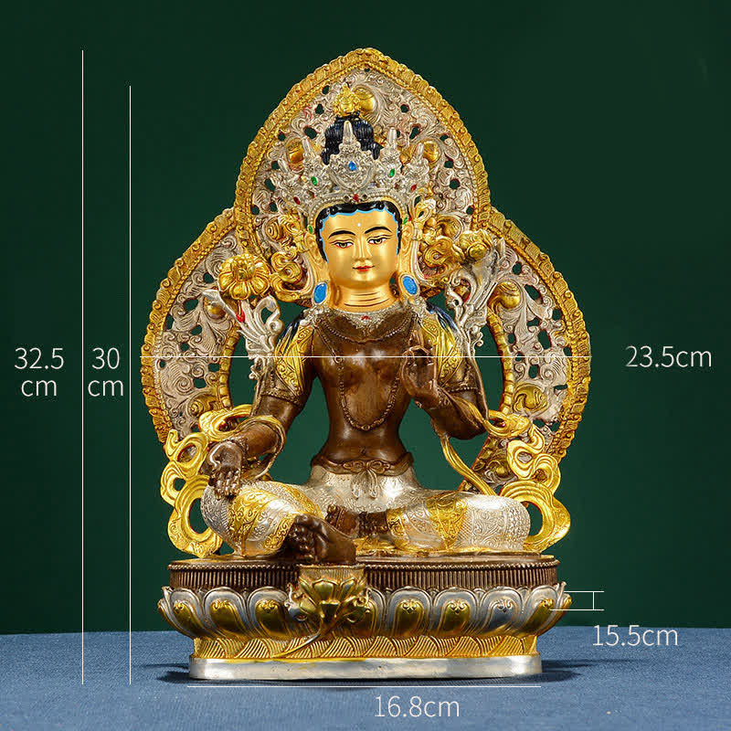 Statue décorative en cuivre du Bodhisattva Tara Verte Espoir - image 16