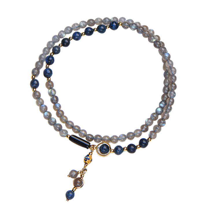 Bracelet apaisant et positif en Buddha Stones, pierre de lune, lazurite et lapis-lazuli - image 15