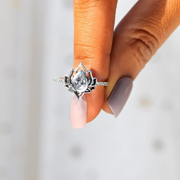 Bague de protection en argent sterling Buddha Stones et zircone