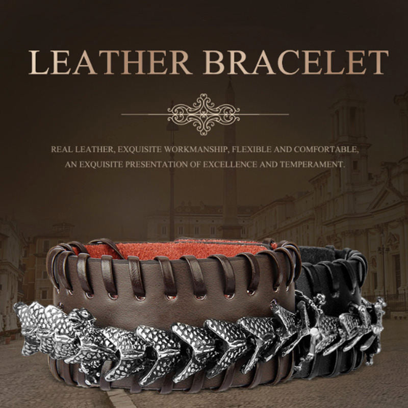 Bracelet de protection en cuir de dragon