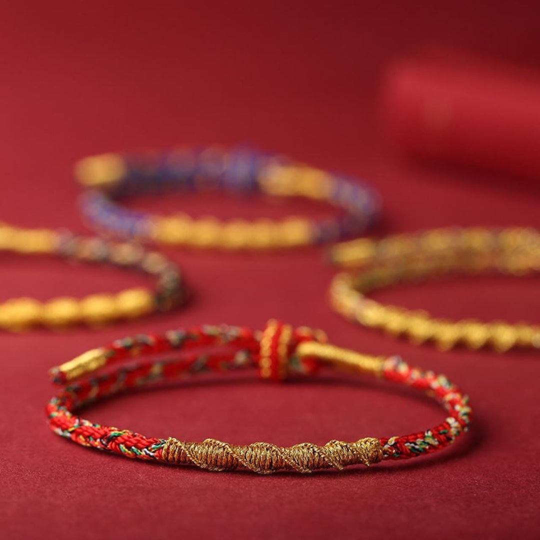 Bracelet tressé en Buddha Stones fait à la main avec symbole du zodiaque chinois et protection du Bouddha