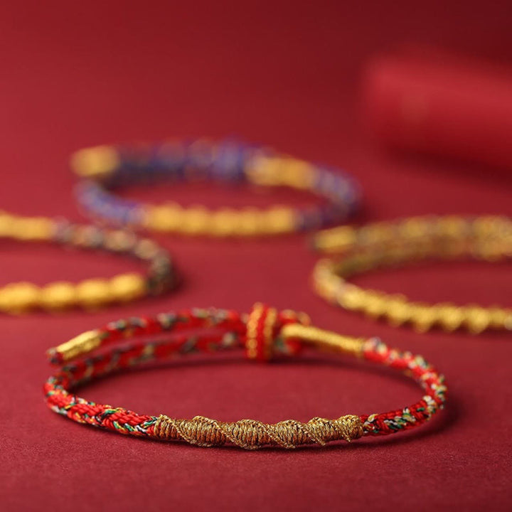 Bracelet tressé en Buddha Stones fait à la main avec symbole du zodiaque chinois et protection du Bouddha