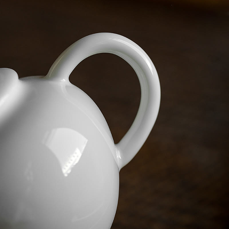 Théière en céramique à motif gravé en bambou et pin blanc