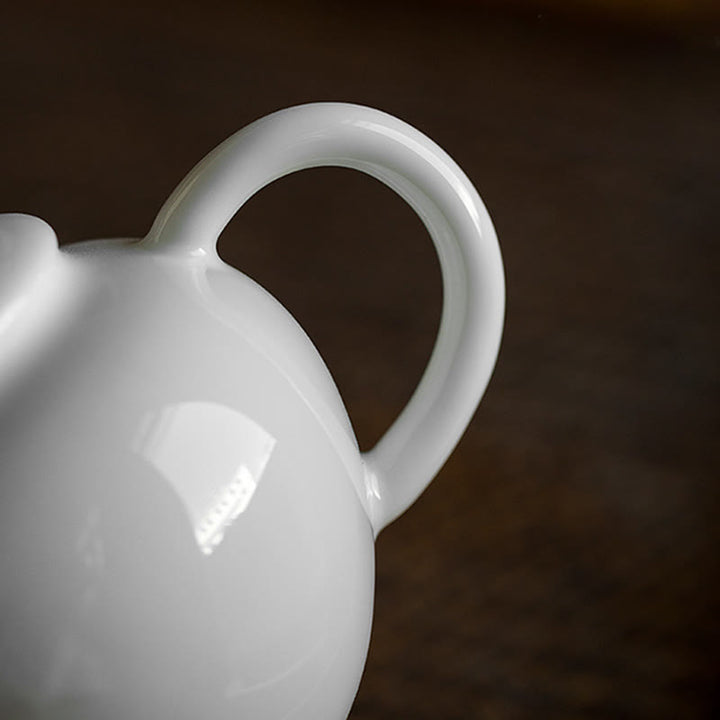 Théière en céramique à motif gravé en bambou et pin blanc