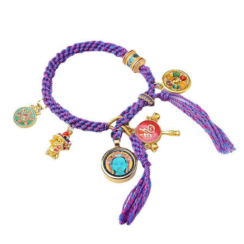 Bracelet tressé porte-bonheur Thangka Tibétain Tara Zakiram Déesse de la richesse