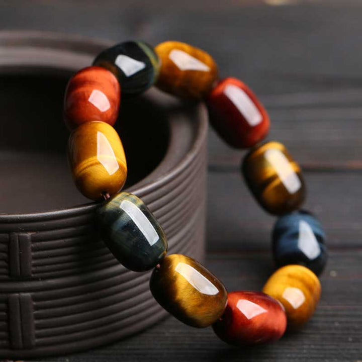 Bracelet de protection et de guérison en œil de tigre naturel Buddha Stones - image 1