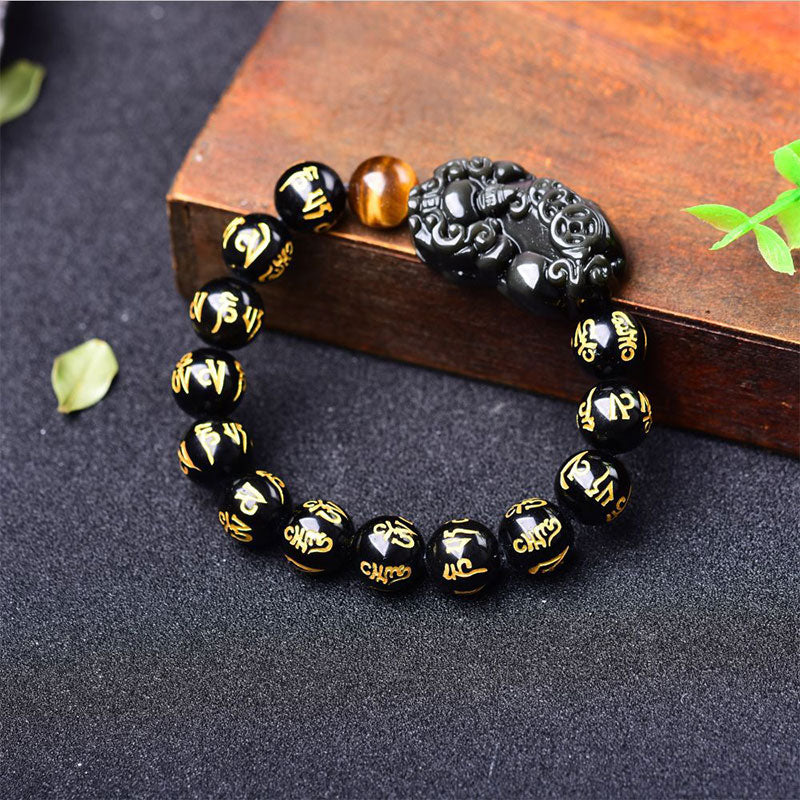 Bracelet Feng Shui PiXiu Obsidienne Richesse