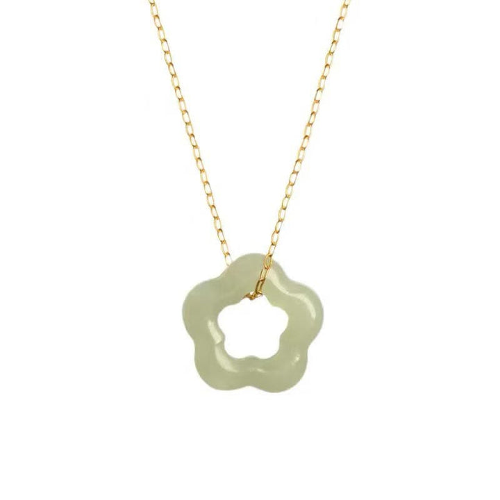 Collier pendentif porte-bonheur en jade cyan Hetian délicat avec Buddha Stones
