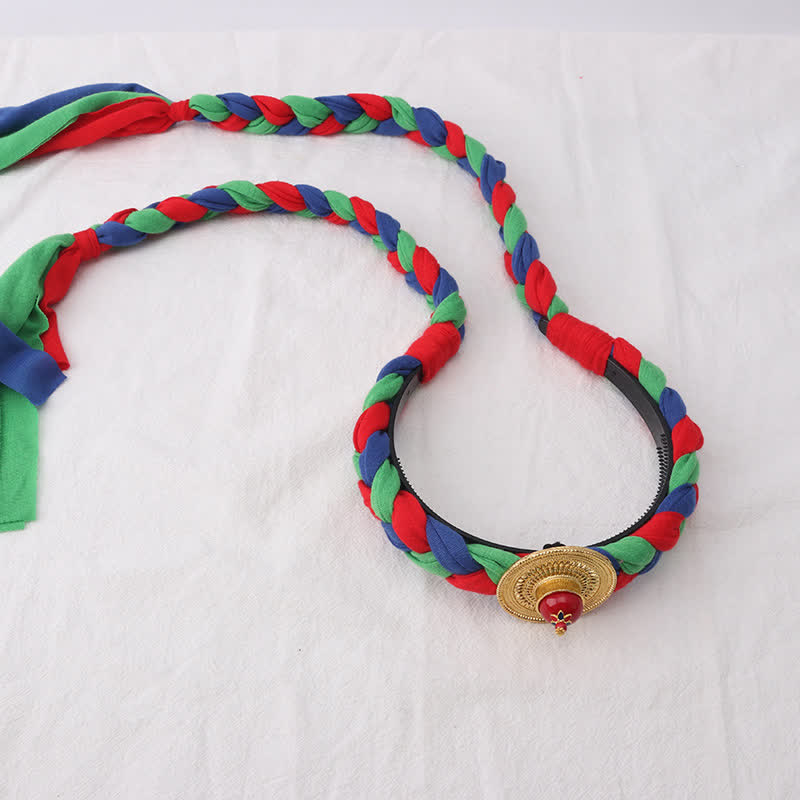 Accessoires pour cheveux en perles à pompon colorées tibétaines - Bleu - Perler - image 7