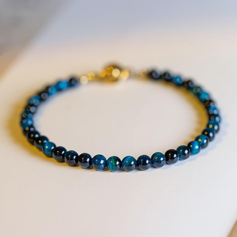 Bracelet de protection en pierre naturelle œil de tigre bleu Buddha Stones