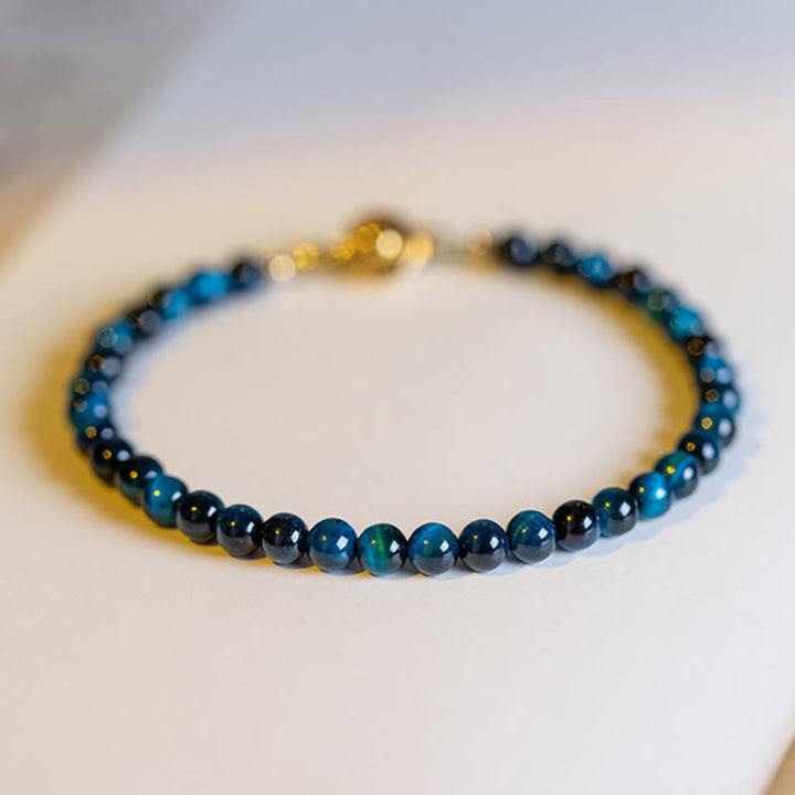 Bracelet de protection en pierre naturelle œil de tigre bleu Buddha Stones