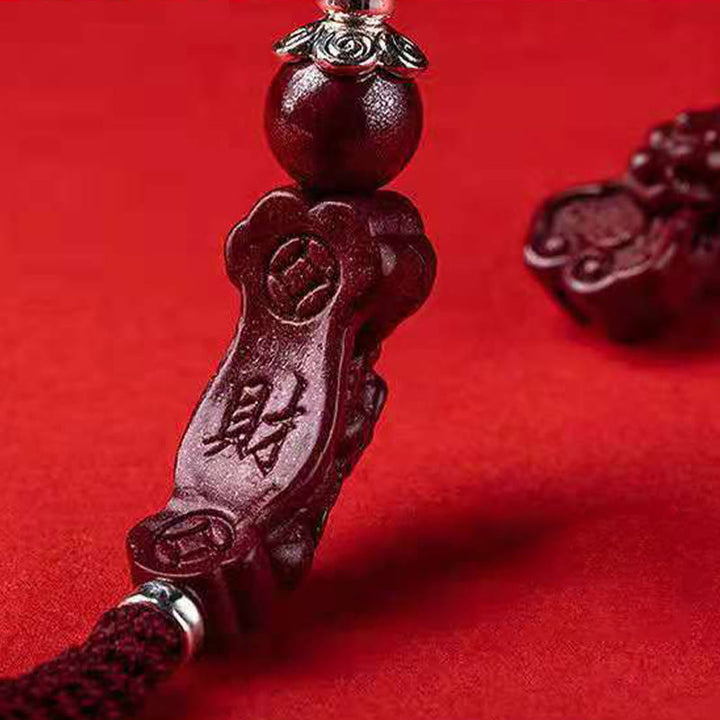 Bracelet tressé PiXiu Cinabre Fait Main par Buddha Stones