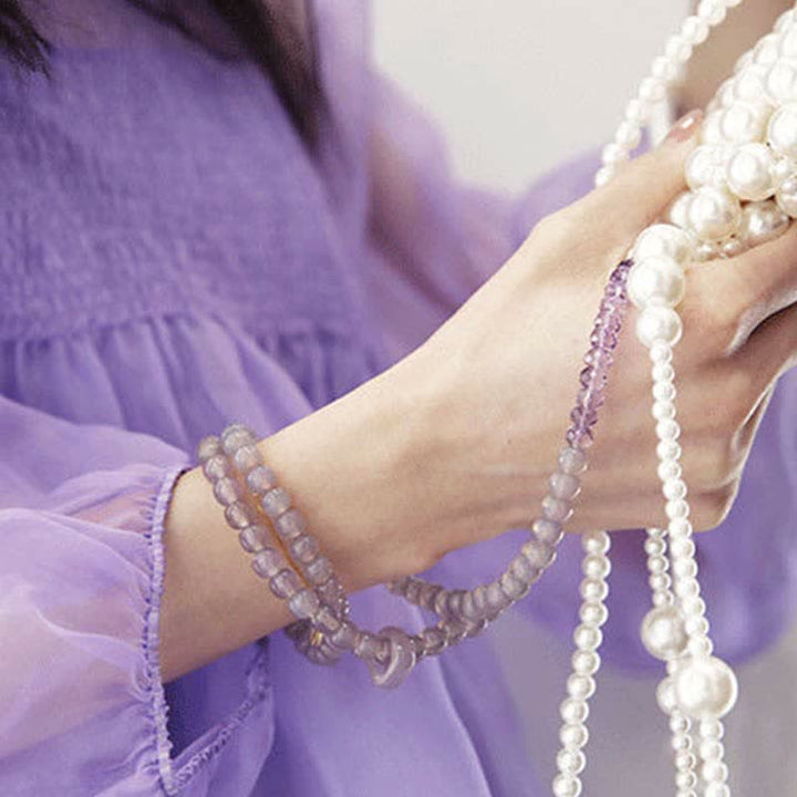Bracelet de guérison et de méditation en cristal d'améthyste naturelle