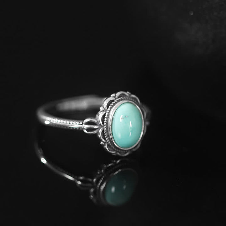 Bague de protection en argent sterling 925 avec agate rouge turquoise tibétaine - image 2