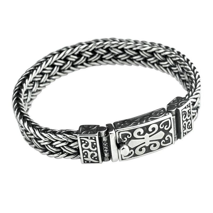 Bracelet de guérison tressé à motif totem de vigne rétro Buddha Stones
