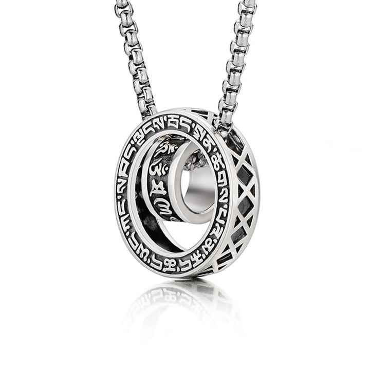 Collier pendentif tibétain en Buddha Stones Om Mani Padme Hum sculpté en chaîne de paix et de pureté - image 3