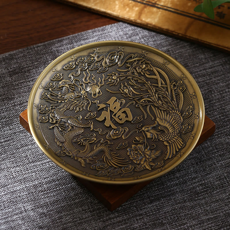 Buddha Stones Lotus Dragon Phénix Huit symboles de bon augure Porte-bâton d'encens en alliage de zinc Brûleur d'encens de guérison Décoration