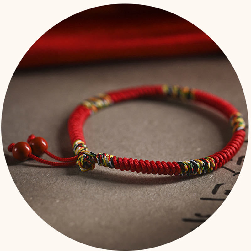 Bracelet porte-bonheur avec nœud en cinq couleurs King Kong