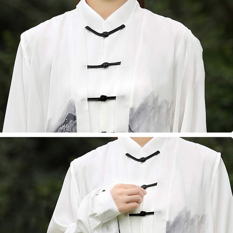 Ensemble de vêtements unisexe 3 pièces pour peinture à l'encre, méditation, prière, spirituel, zen, tai-chi, qigong