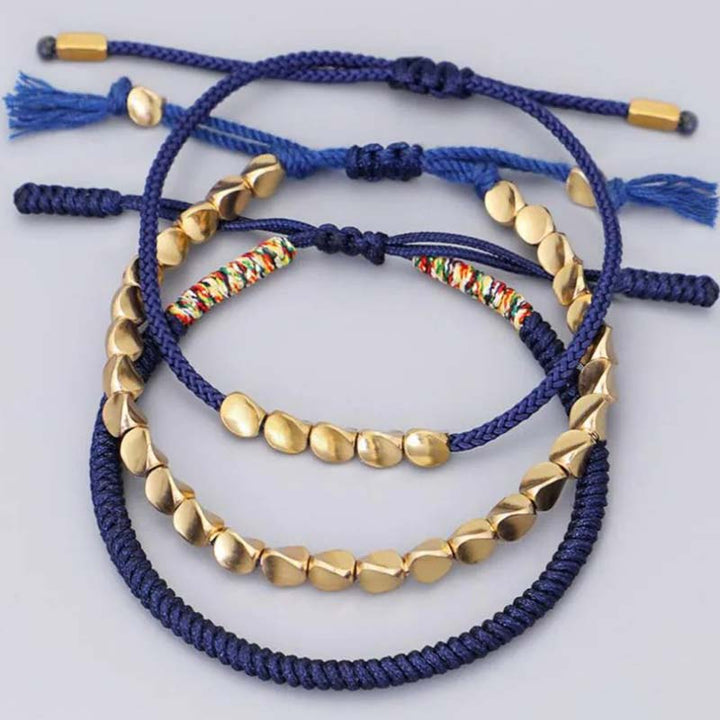 Ensemble de 3 bracelets tibétains en Buddha Stones avec protection et chance