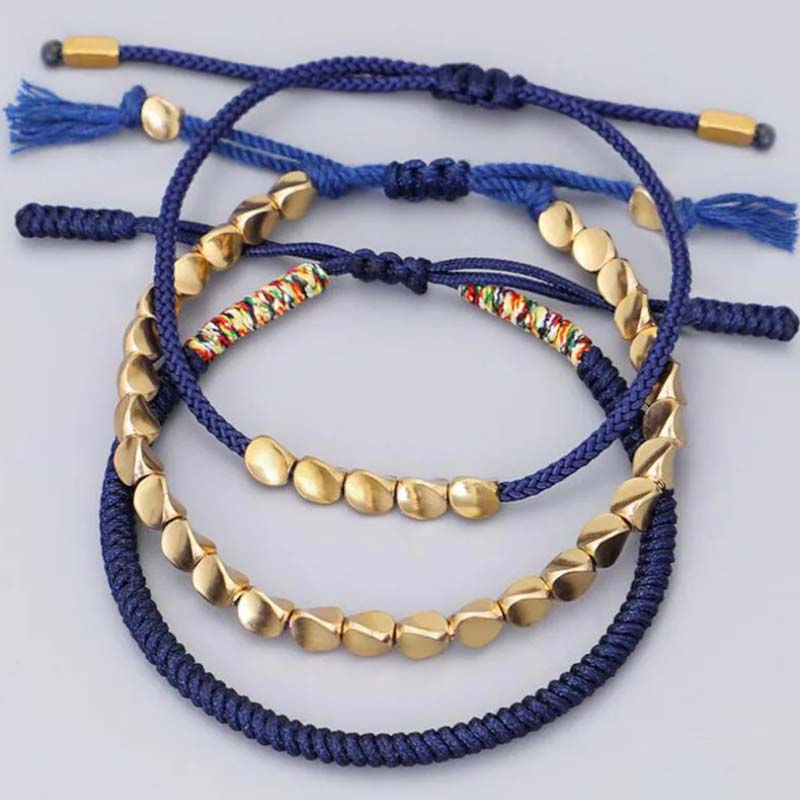 Ensemble de 3 bracelets tibétains en Buddha Stones avec protection et chance