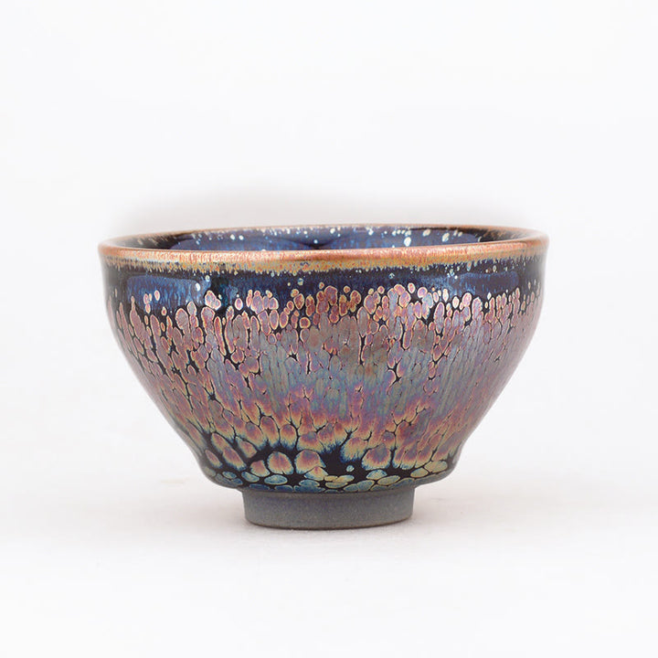 Tasse à thé en céramique chinoise Jianzhan à motif de plantes succulentes faites à la main en Buddha Stones Tasse à thé Tenmoku Kung Fu