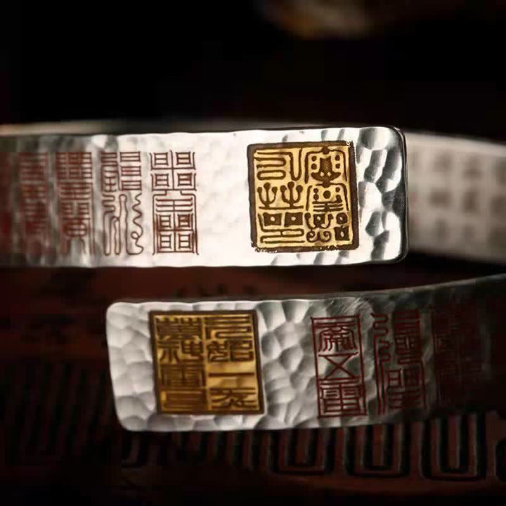 Bracelet manchette de guérison en cuivre avec lettres