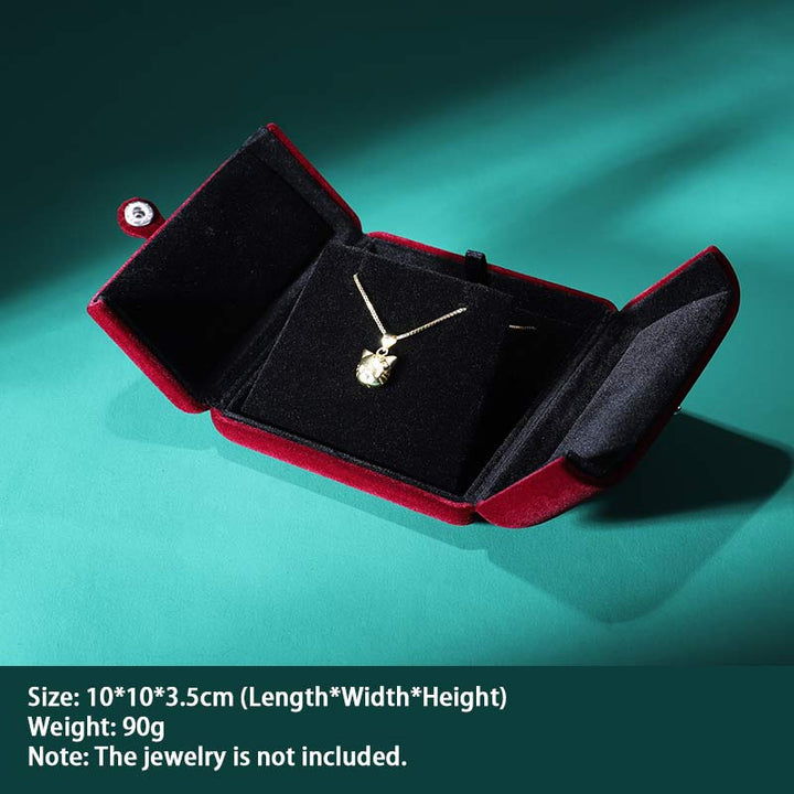 Coffret de rangement pour bijoux Coffret cadeau en flanelle - Vin rouge - Boîte à pendentif - image 7