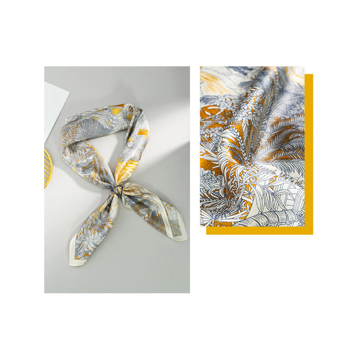 Écharpe en soie de mûrier 100 % peinture à l'huile de la jungle avec Buddha Stones et nuages ​​de bon augure, écharpe de cou en soie double face de qualité supérieure 6A - image 6