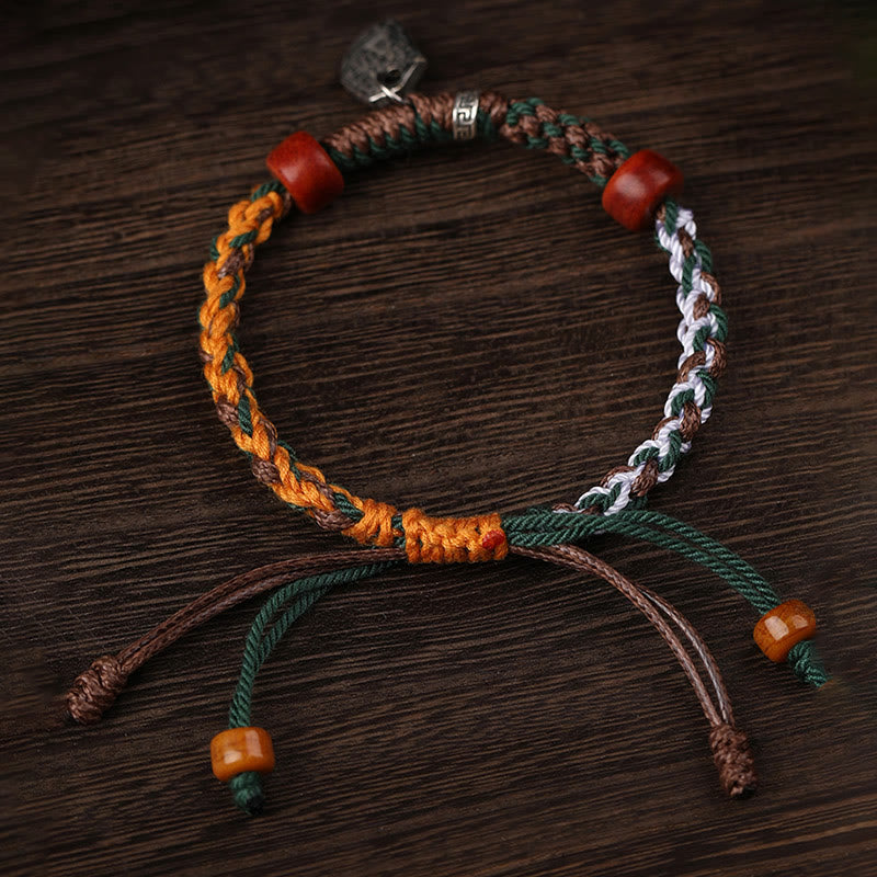 Bracelet tressé en os de chameau fait main en argent tibétain 925 avec pierres de Buddha Stones , déesse de la richesse, Zakiram