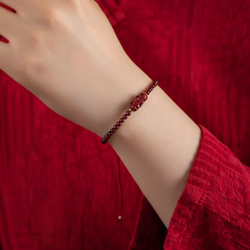Bracelet en corde de bénédiction calme PiXiu Buddha Stones