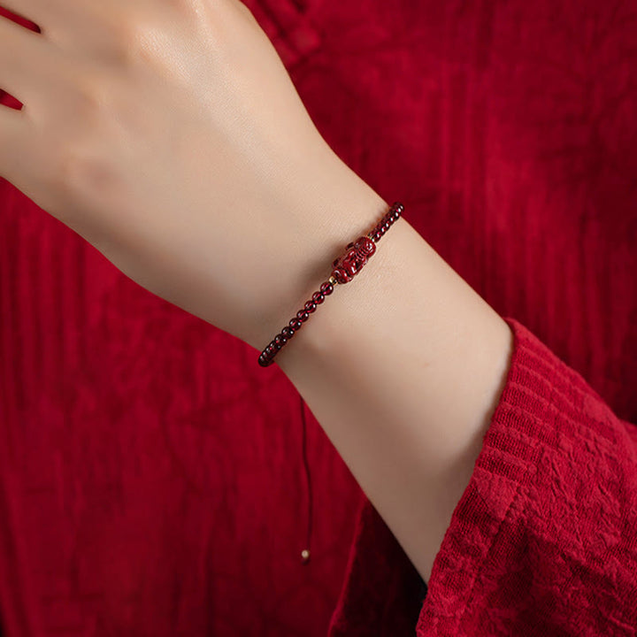 Bracelet en corde de bénédiction calme PiXiu Buddha Stones