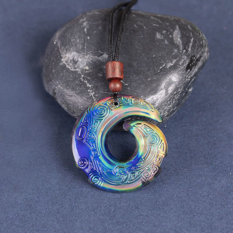 Le changement de couleur améliore la chance et le motif de conception du pendentif en cristal Liuli