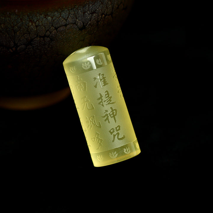 Collier pendentif force bonheur citrine Sutra du cœur