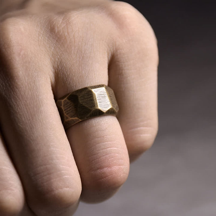 Bague de richesse en cuivre au design simple et tibétain avec Buddha Stones - image 17