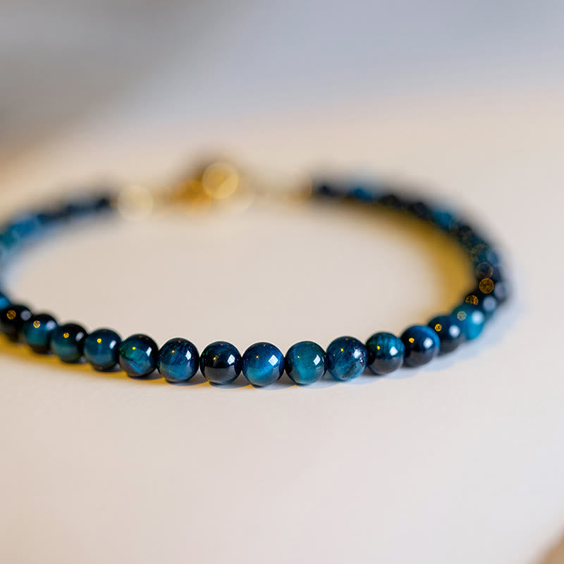 Bracelet de protection en pierre naturelle œil de tigre bleu Buddha Stones