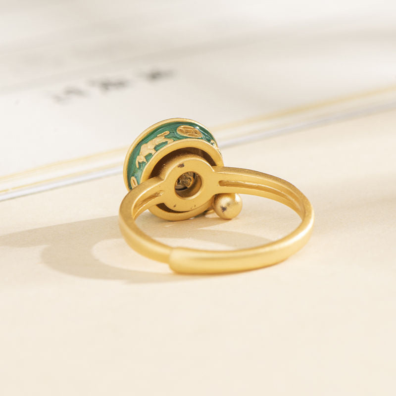 Bague rotative Yin Yang en cuivre pour la chance et la richesse