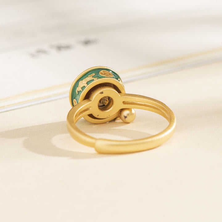 Bague rotative Yin Yang en cuivre pour la chance et la richesse