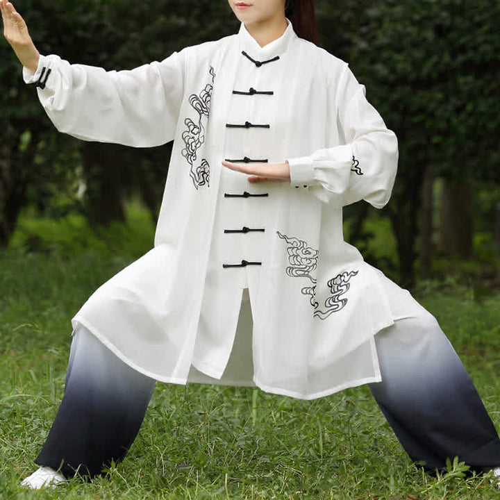 Ensemble de vêtements pour femmes Buddha Stones, nuages ​​de bon augure, dégradé de méditation, prière, pratique spirituelle du Tai Chi et du Qigong - image 3