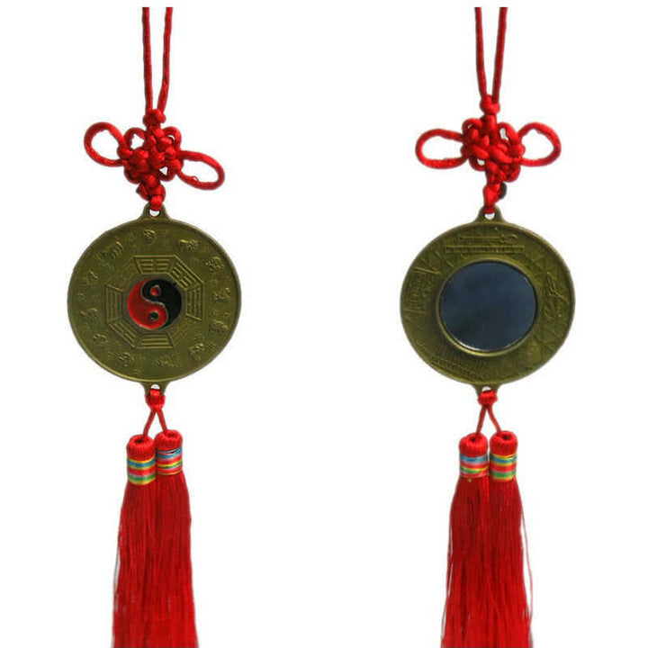 Carte Feng Shui Bagua Nœuds chinois Harmonie Carte énergétique Miroir - Carte Bagua ronde de 5 cm - image 2