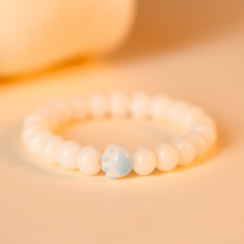 Bracelet de paix en forme de patte de chat porte-bonheur avec Buddha Stones et graines de Bodhi naturelles - Bleu - image 9