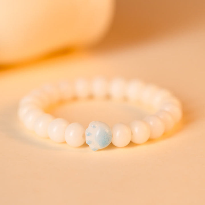 Bracelet de paix en forme de patte de chat porte-bonheur avec Buddha Stones et graines de Bodhi naturelles - Bleu - image 9