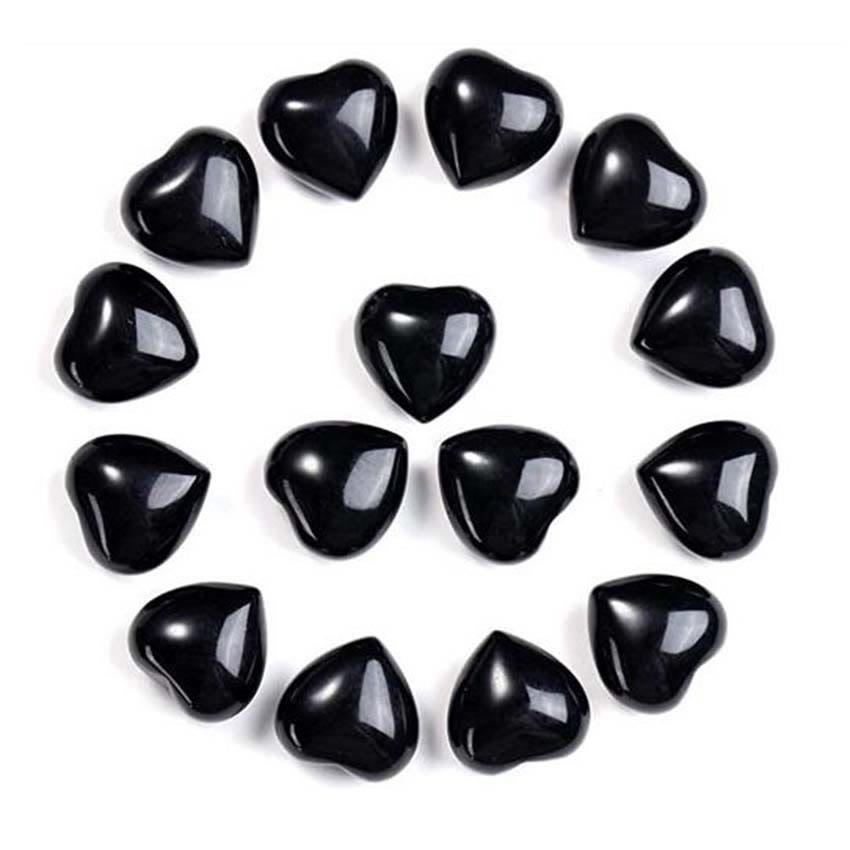 Décoration d'amour en pierre d'améthyste naturelle œil de tigre - Onyx noir*15 pièces - image 14