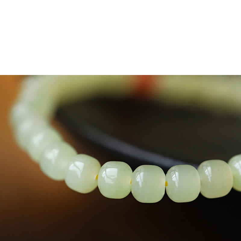 Bracelet de prospérité en cristal d'agate rouge et d'ambre en jade naturel Hetian