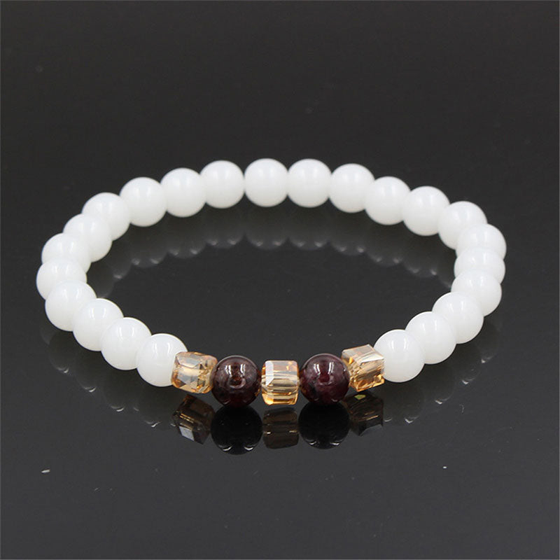 Bracelet de protection en jade blanc naturel Buddha Stones