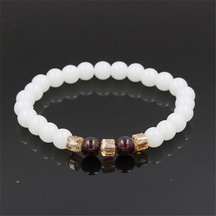 Bracelet de protection en jade blanc naturel Buddha Stones