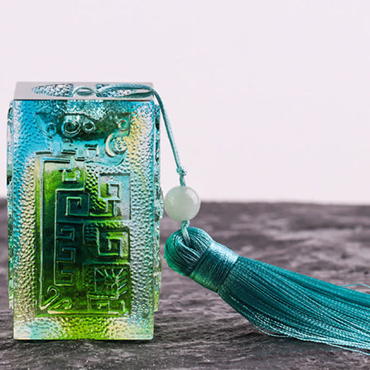 Pièce d'art en cristal Liuli faite à la main Feng Shui Décoration de bureau à domicile - image 14