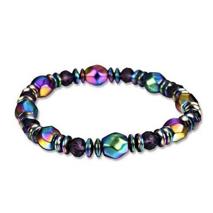 Bracelet de bien-être en hématite arc-en-ciel Buddha Stones